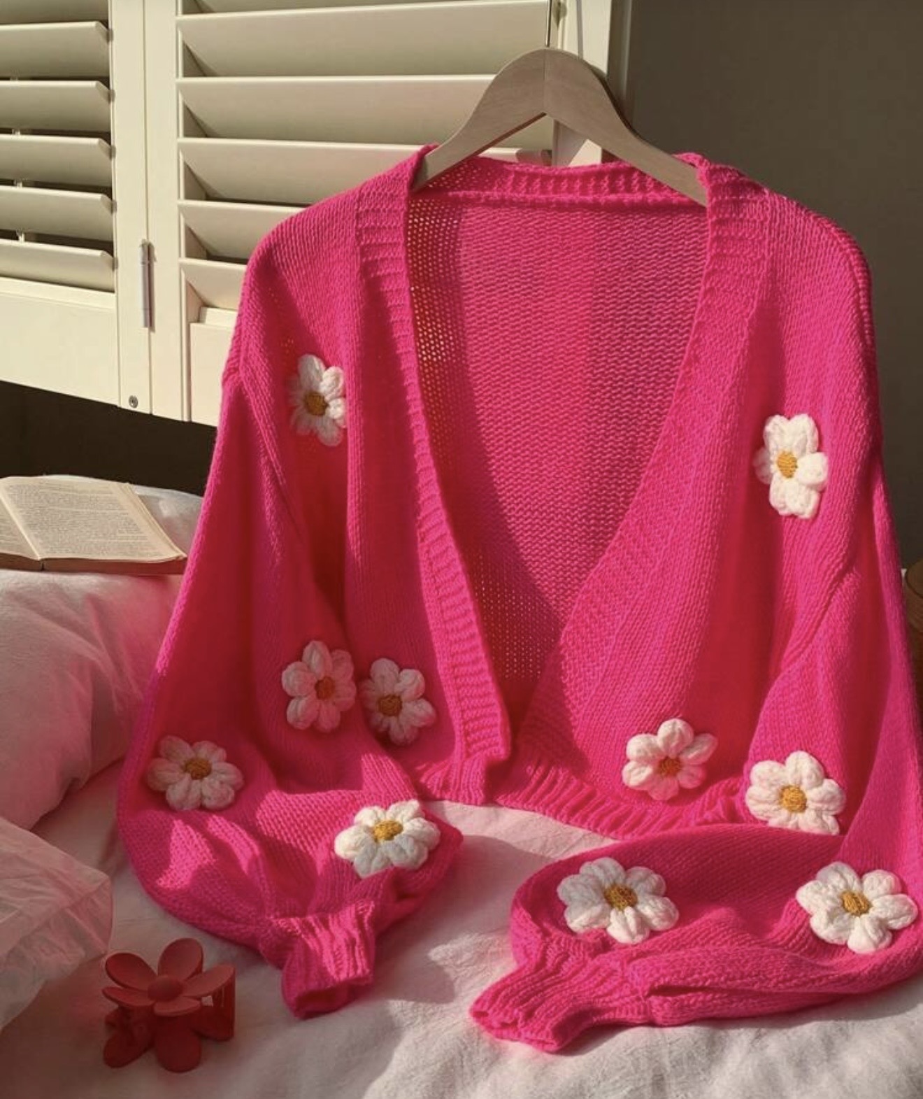 Abrigo fucsia flores