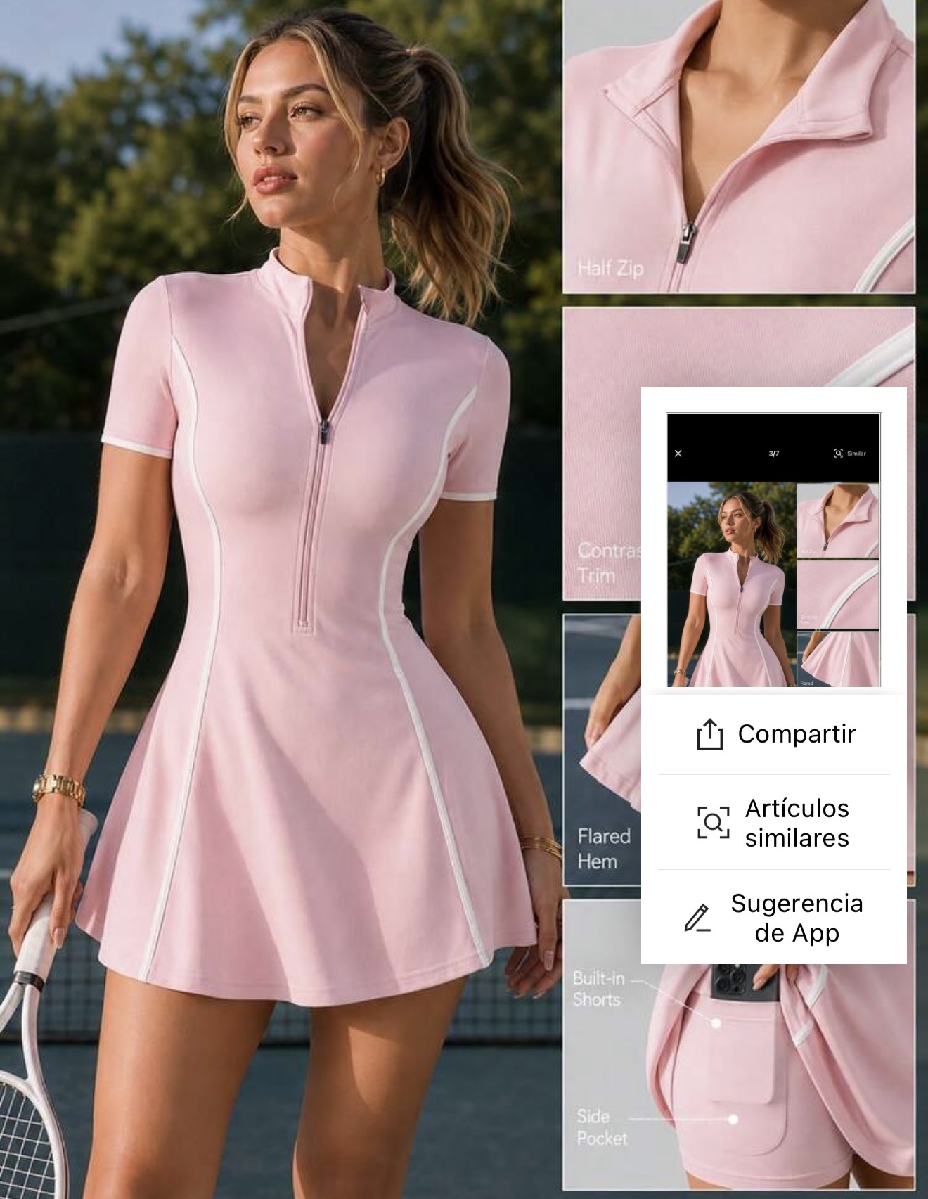 Vestido Deportivo rosa · foto 3 de 3