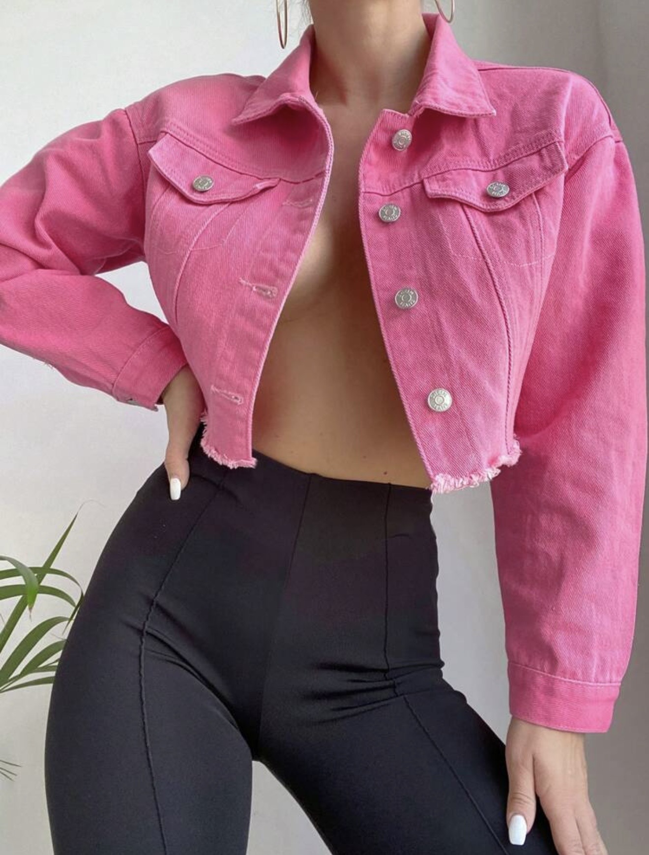 Jacket mezclilla fucsia · foto 3 de 3
